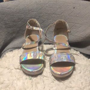 Iridescent unicorn tween wedges